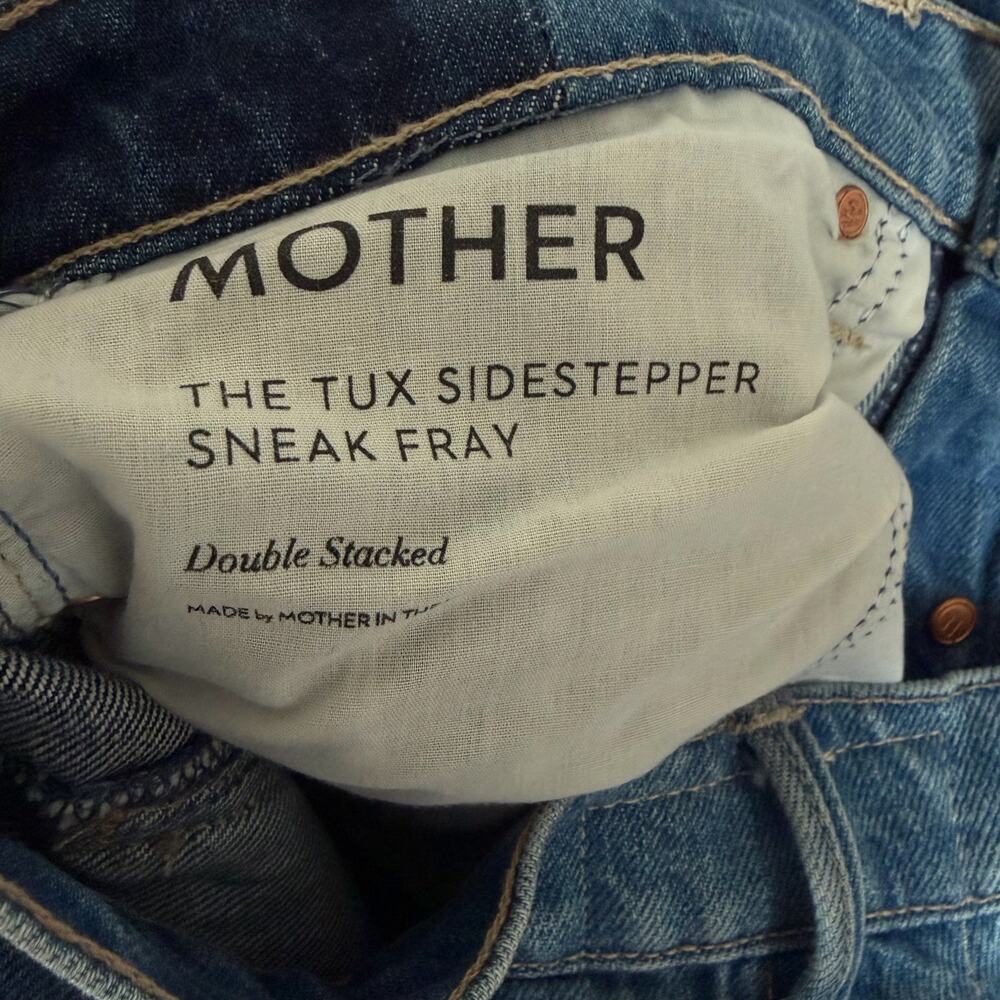 MOTHER Superior Tux Sidestepper Sneak Fray Wide Leg Flare Jeans (28) - Picture 6 of 12